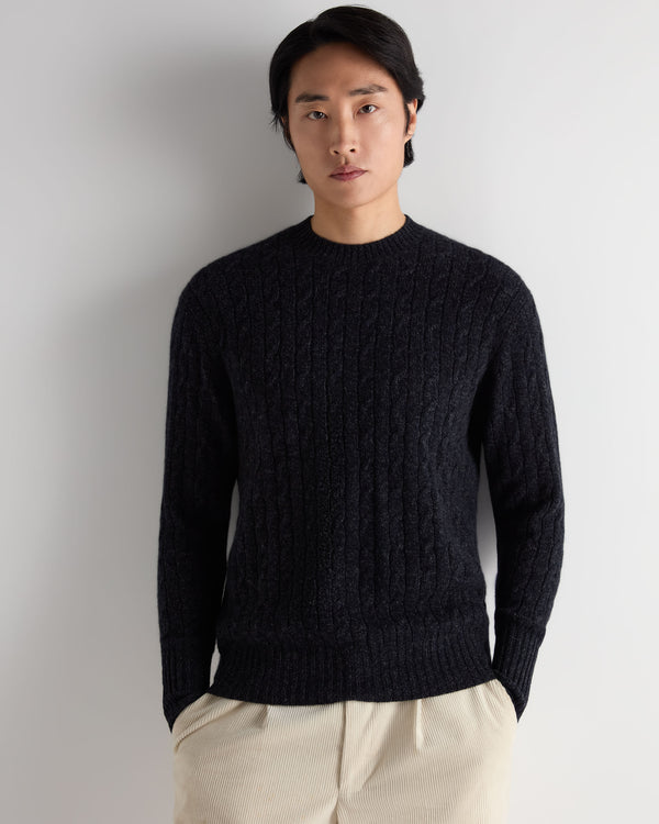 Men's Thames Cable Round Neck Cashmere Jumper 1