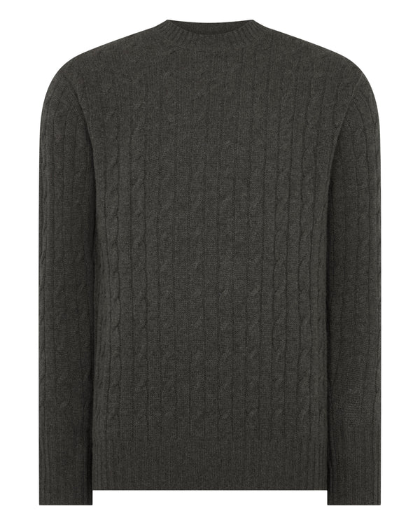 Men's Thames Cable Round Neck Cashmere Jumper  2