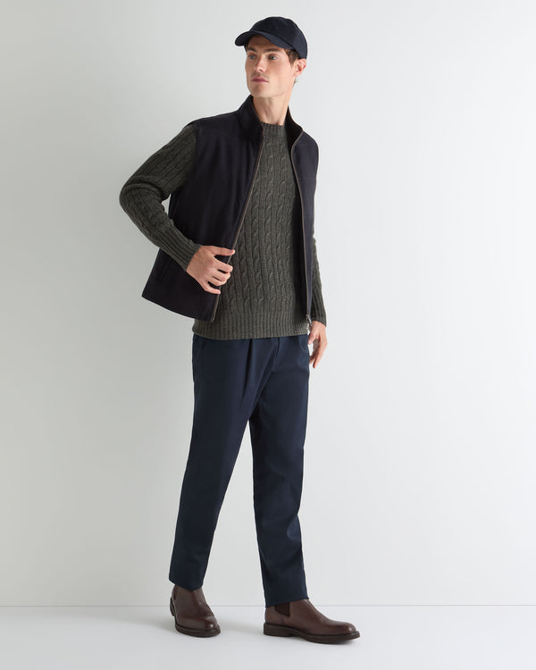 Men's Thames Cable Round Neck Cashmere Jumper  3