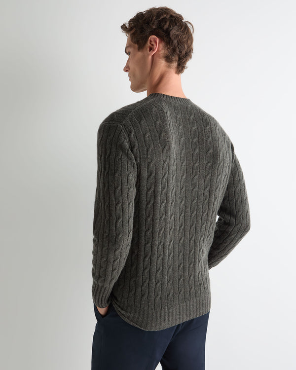 Men's Thames Cable Round Neck Cashmere Jumper  4