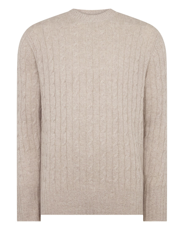 Men's Thames Cable Round Neck Cashmere Jumper 2