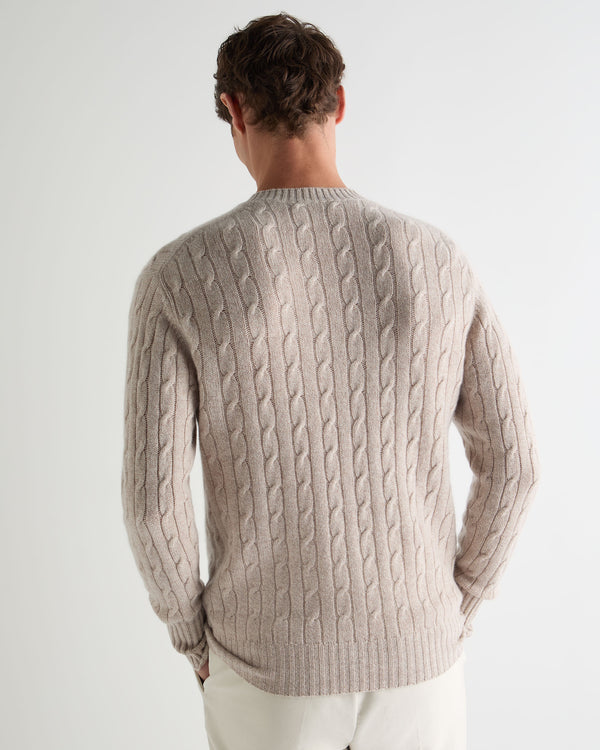 Men's Thames Cable Round Neck Cashmere Jumper 4