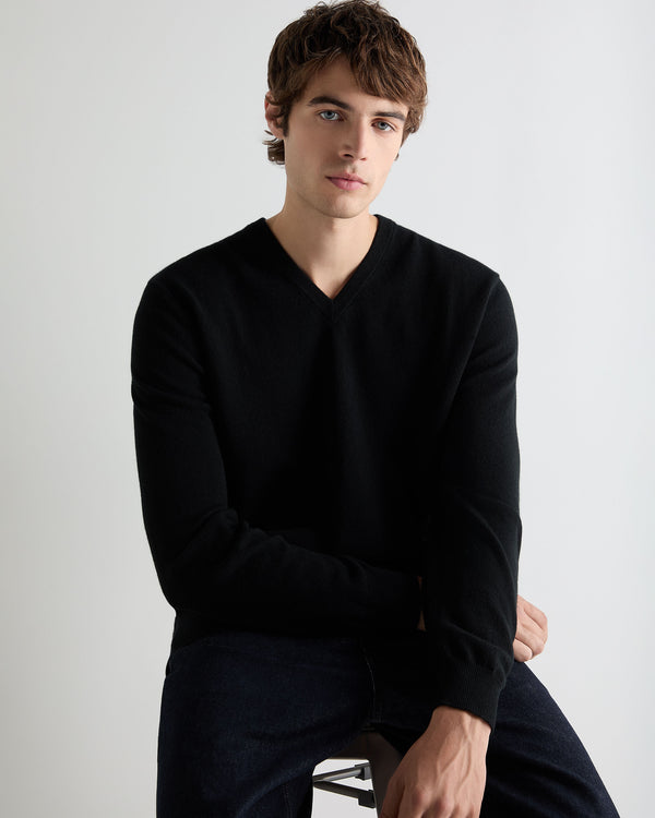 Men's Burlington V Neck Cashmere Jumper 1