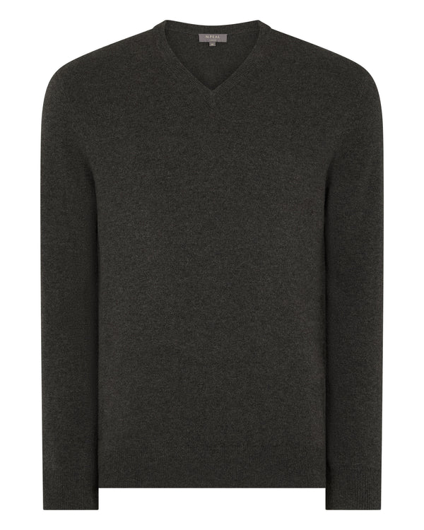 Men's Burlington V Neck Cashmere Jumper  2
