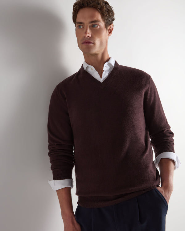 Men's Burlington V Neck Cashmere Jumper 1