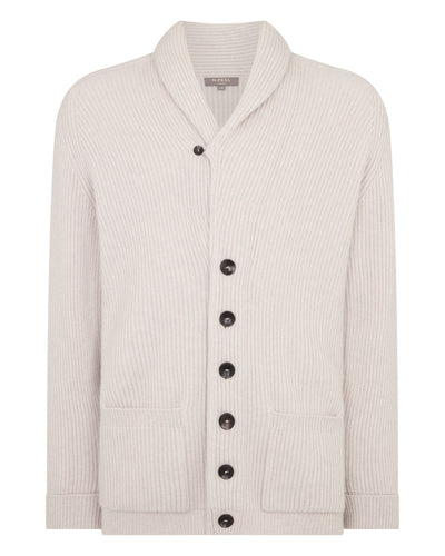 N.Peal Men's Kensington Cashmere Cardigan Pebble Grey
