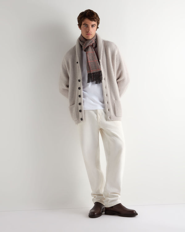 N.Peal Men's Kensington Cashmere Cardigan Pebble Grey