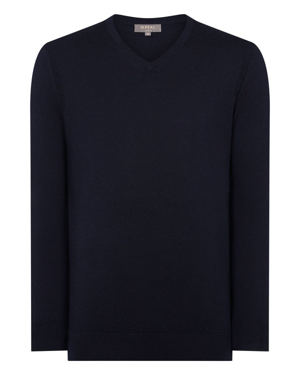 Men's Conduit Fine Gauge Cashmere V Neck Jumper 2