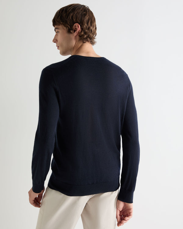 Men's Conduit Fine Gauge Cashmere V Neck Jumper 4