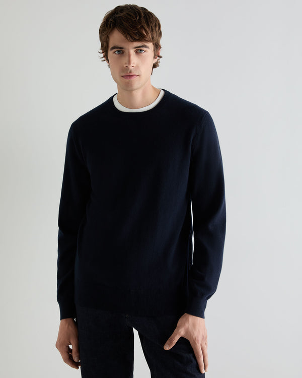 Men's Oxford Round Neck Cashmere Jumper  1
