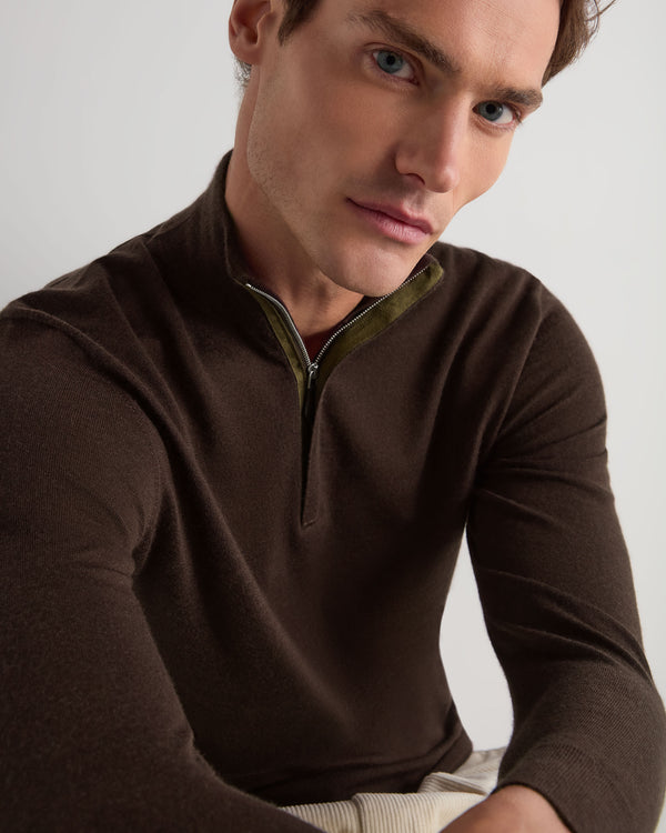Men's Regent Fine Gauge Cashmere Half Zip Jumper 5