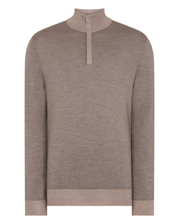 Men's Regent Jacquard Fine Gauge Cashmere Half Zip Jumper 2