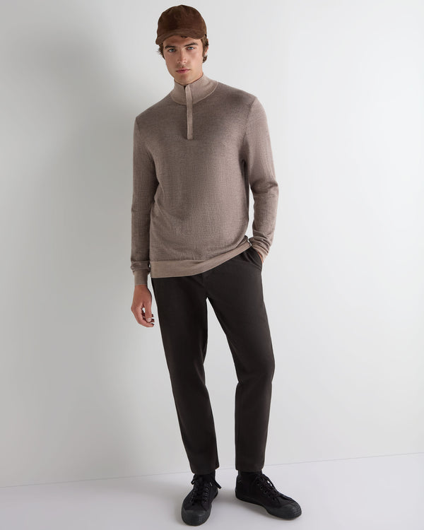 Men's Regent Jacquard Fine Gauge Cashmere Half Zip Jumper 3