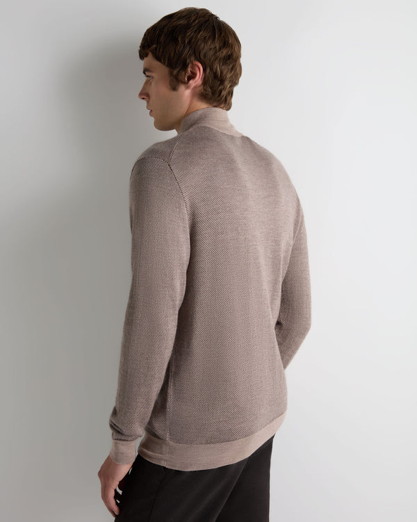 Men's Regent Jacquard Fine Gauge Cashmere Half Zip Jumper 4