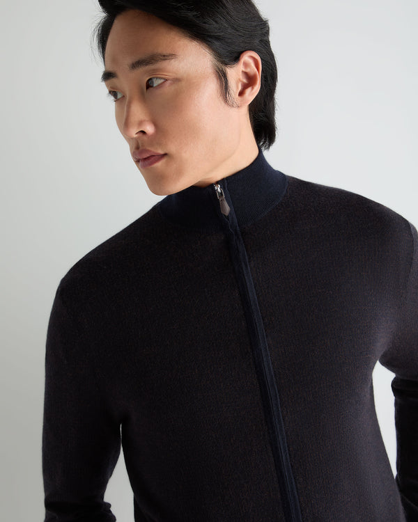 Men's Hyde Jacquard Fine Gauge Cashmere Full Zip Jumper 5