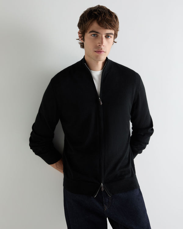 Men's Hyde Fine Gauge Cashmere Full Zip Jumper  1