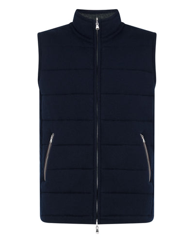 Men's Mall Reversible Cashmere Gilet Navy Blue