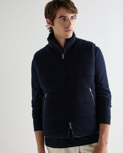 Men's Vermont Fur Lined Gilet Navy Blue