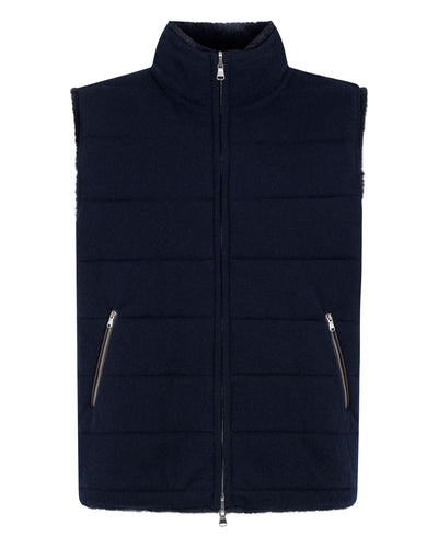 Men's Vermont Fur Lined Gilet Navy Blue