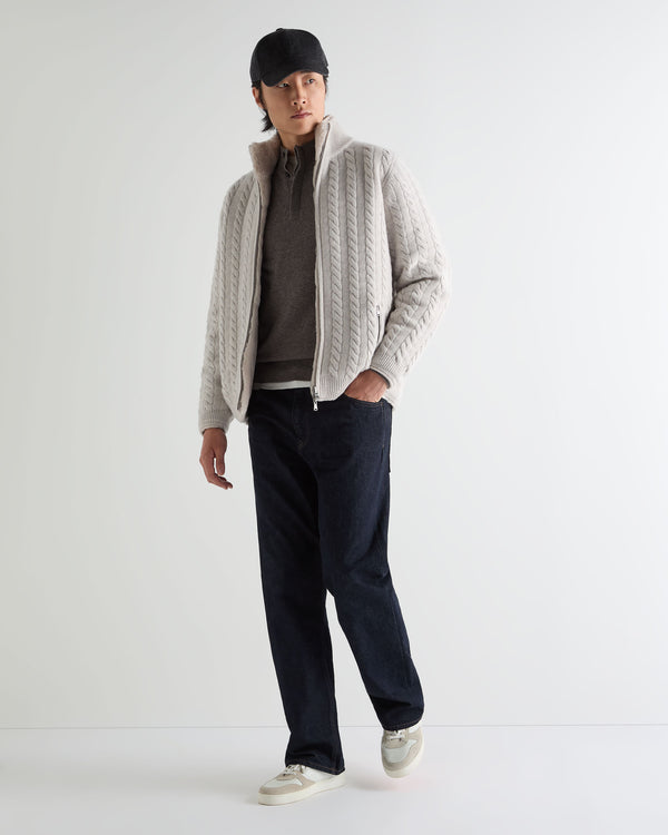 Men's Aspen Cashmere Cable Fur Cardigan 3