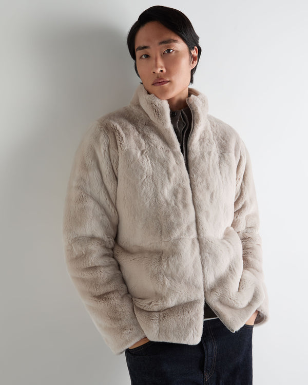 Men's Aspen Cashmere Cable Fur Cardigan 6