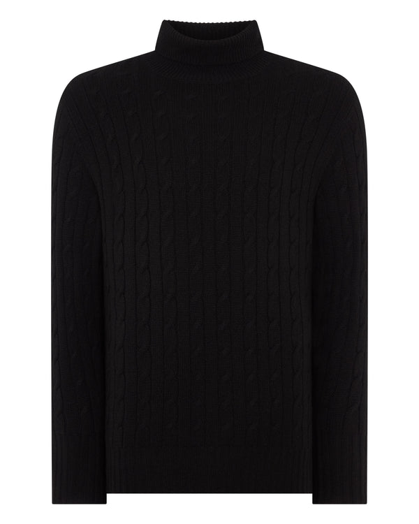 Men's Berwick Cable Roll Neck Cashmere Jumper 2