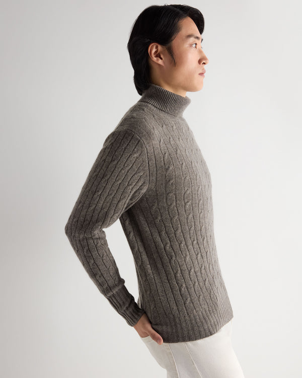 Men's Berwick Cable Roll Neck Cashmere Jumper 6