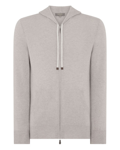 N.Peal Men's Ladbroke Cashmere Hoodie Oat Grey