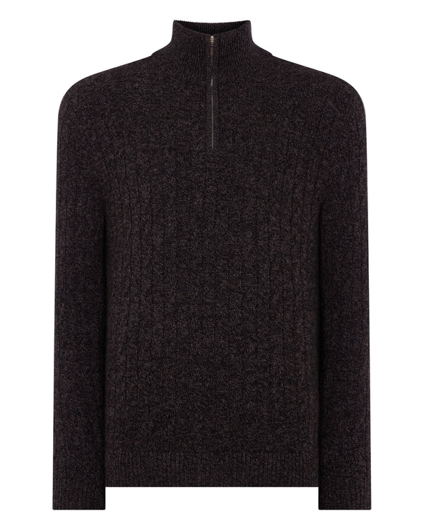 Men's Albemarle Cable Half Zip Cashmere Jumper 2