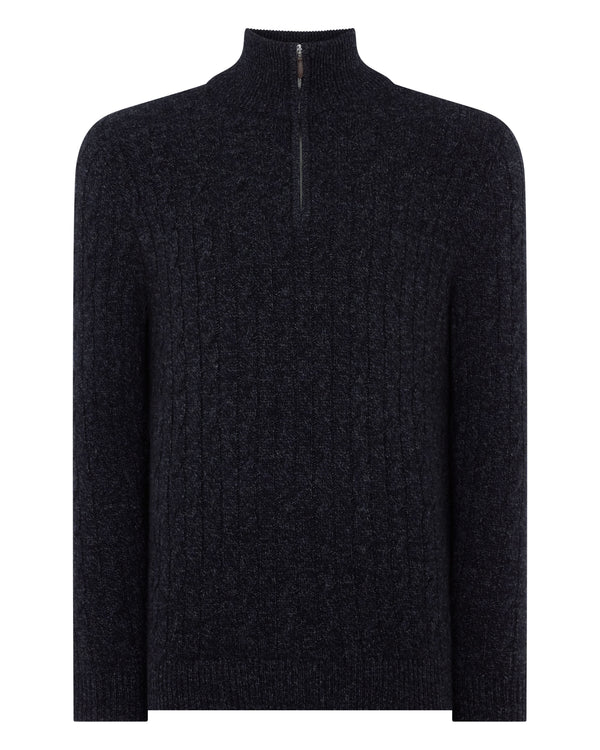 Men's Albemarle Cable Half Zip Cashmere Jumper 2