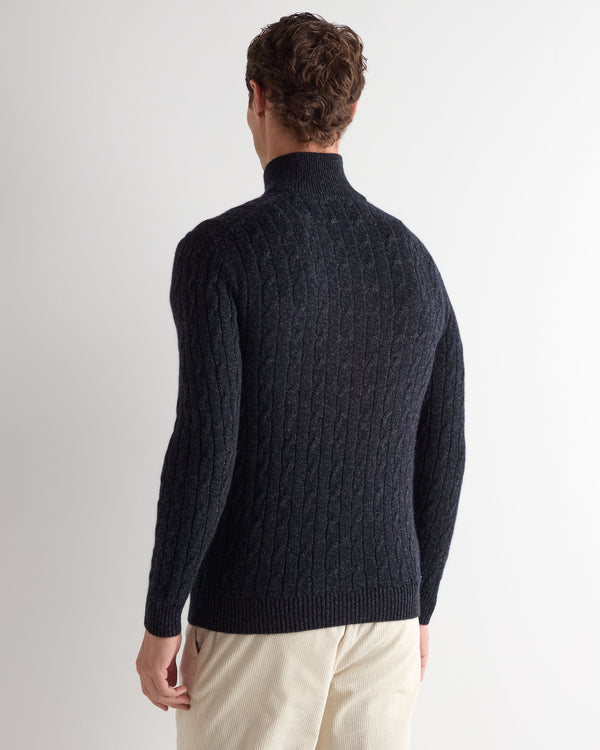 Men's Albemarle Cable Half Zip Cashmere Jumper 4