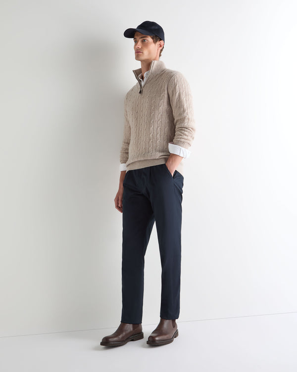 Men's Albemarle Cable Half Zip Cashmere Jumper 3