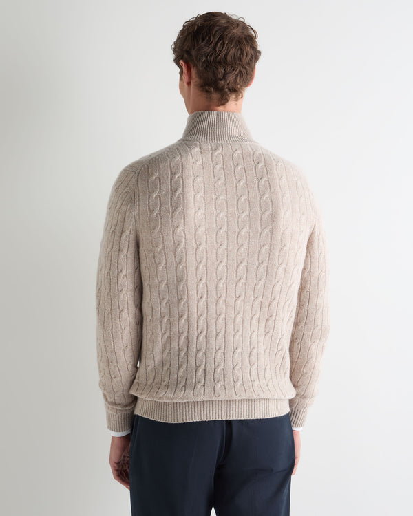 Men's Albemarle Cable Half Zip Cashmere Jumper 4