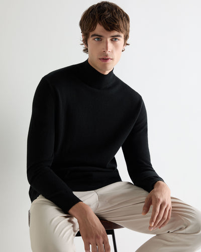 Men's Mayfair Turtle Neck Cashmere Jumper Black