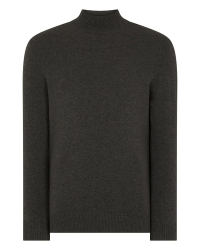 N.Peal Men's Mayfair Turtle Neck Cashmere Jumper Grey Moss
