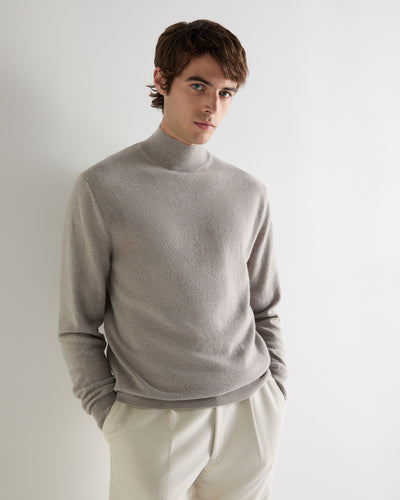 Men's Mayfair Turtle Neck Cashmere Jumper Oat Grey