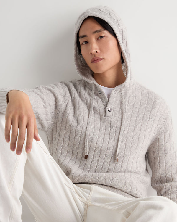 Men's Fitzrovia Cable Cashmere Hoodie 5