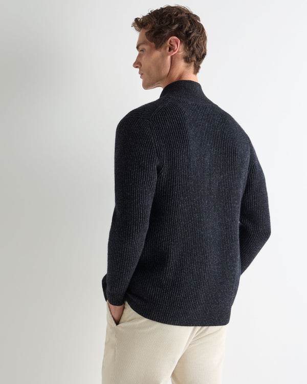 Men's Lambeth Rib Full Zip Cashmere Cardigan 4