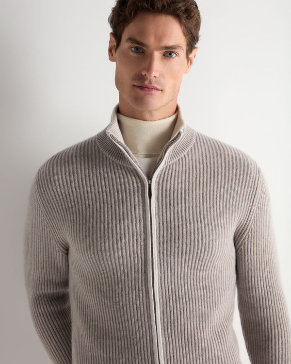 Men's Lambeth Rib Full Zip Cashmere Cardigan 5