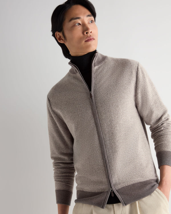 Men's Textured Birdseye Cashmere Jacket 1