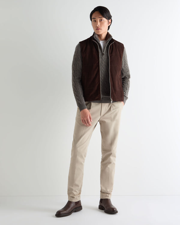 Men's Fur Trim Half Zip Cashmere Jumper 3
