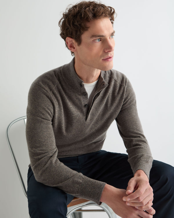 Men's Half Button Cashmere Jumper 5