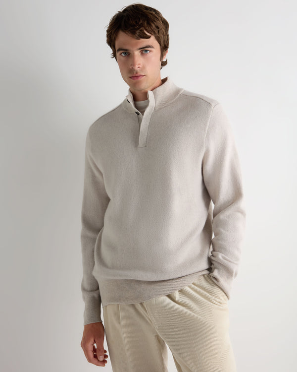 Men's Half Button Cashmere Jumper 1