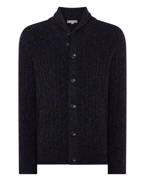 Men's Garrick Shawl Cable Cashmere Cardigan 2