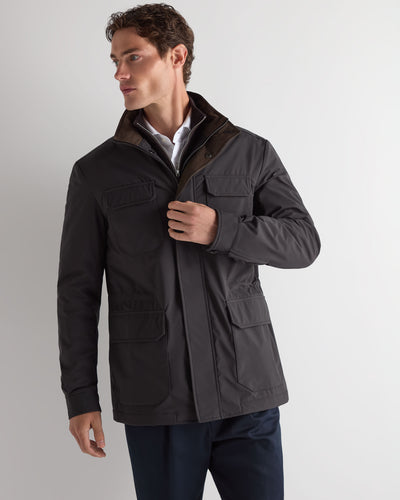 N.Peal Men's Vale Weatherproof Jacket Charcoal Grey