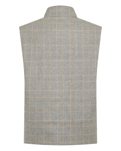 N.Peal Men's Belgravia Check Wool Gilet Grey Check