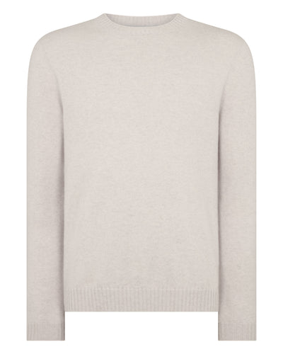 N.Peal Men's Shoreditch Round Neck Cashmere Jumper Pebble Grey