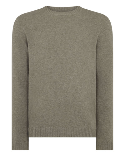 N.Peal Men's Shoreditch Round Neck Cashmere Jumper Sage Green
