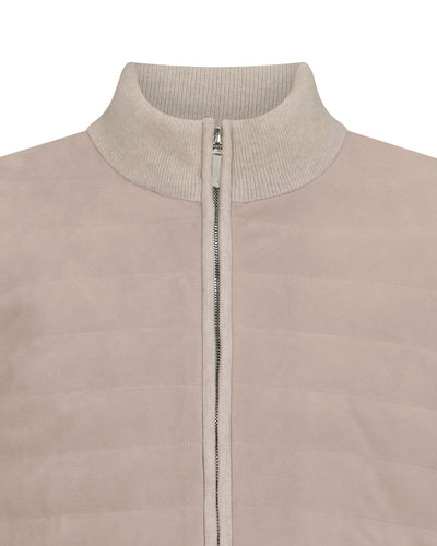 N.Peal Men's Davos Suede Front Jacket Toasted Sesame Brown