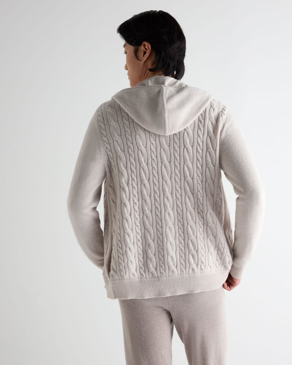Men's Fulham Cable Zip Cashmere Hoodie 4